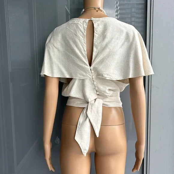 Adjustable Wrap Linen Top - Picture 5 of 12